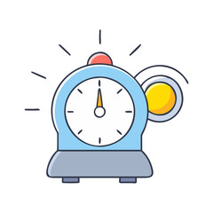 alarm clock with light beam icon, alarm clock with light beam vector illustration-simple illustration of alarm clock with light beam, perfect for alarm clock with light beam logos and icons