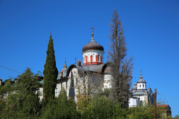 Skete of Saint Andrew in Karyes is a monastic institution on Mount Athos, Greece