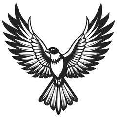 Naklejka premium Striking Bird In Flight Wings Spread Wide High Quality Editable Vector Design And Illustration