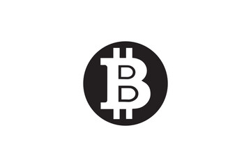  black and white simple bitcoin vector silhouette 