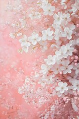 Obraz premium soft cherry blossom petals in pink background for romantic spring theme