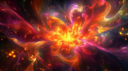 Obraz premium Abstract Fractal Floral Design with Vibrant Colors