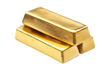 stack of shiny gold bars isolated png transparent background