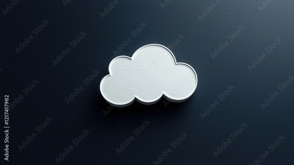 Wall mural minimalist cloud icon on simple dark background for technology and design concepts