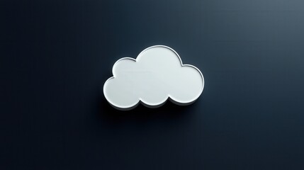 Minimalist Cloud Icon on Simple Dark Background for Technology and Design Concepts