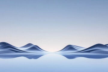 Serene blue waves in a tranquil setting.