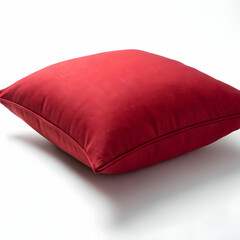 A red pillow, vibrant and cozy, adds warmth and color to any space, creating a bold
