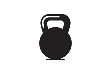  black and white simple Kettlebell vector silhouette 