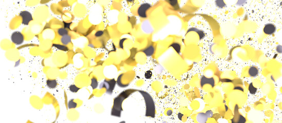 Abstract background with colorful discs exploding and scattering on a white background. Perfect for modern designs.