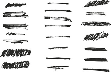 set vector brushes, ink brush strokes	