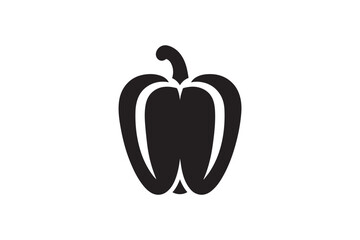  black and white simple Capsicum vector silhouette 
