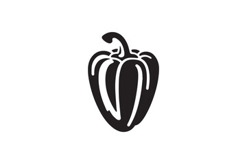 black and white simple Capsicum vector silhouette 