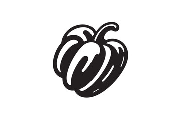  black and white simple Capsicum vector silhouette 
