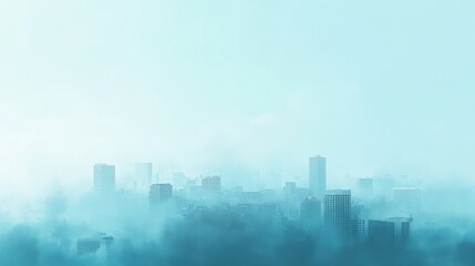 Obraz premium Contrast of clear blue sky meeting a thick smog layer above a city, dramatic environmental and air pollution message.