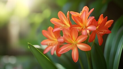 Fototapeta premium Vibrant Blooming Flowers in Sunlit Garden