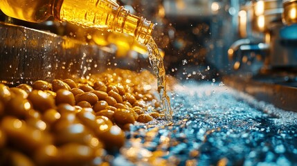 Olive oil washing, factory production line