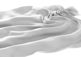Obraz premium A white fabric draped and flowing in a soft, abstract form. The texture and folds of the material are highlighted by the subtle interplay of light and shadow.