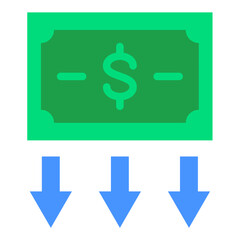 Vector Design Depreciation Icon Style