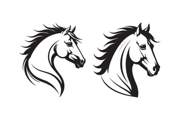 Horse Head Silhouette Logo Design