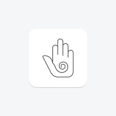 Fototapeta premium Palm Massage thinline icon, vector, pixel perfect, illustrator file