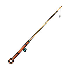 A fishing rod with a bobber and hook: a lightweight rod equipped with a floating bobber for bite detection and a sharp hook for catching fish, perfect for anglers of all levels.