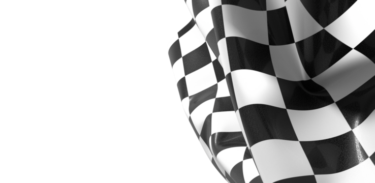 The checkered flag waves signaling the finish line - Powered by Adobe