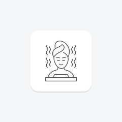 Sauna thinline icon, vector, pixel perfect, illustrator file