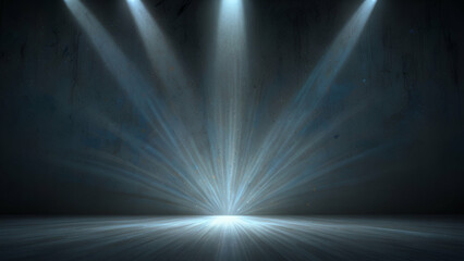 Soft Blue Foggy Stage Lights Atmospheric Background for Concert Performance Show and Creative Events.