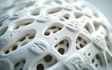 Intricate Lacrosse Ball: A Close-Up View of its Textured Surface and Perforated Design.