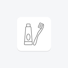 Toothbrush thinline icon, vector, pixel perfect, illustrator file