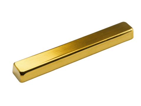 Isolated Gold Bar Rectangular Shape