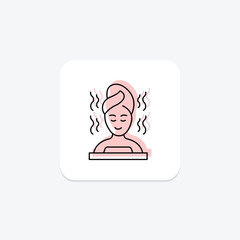 Sauna color shadow thinline icon, vector, pixel perfect, illustrator file