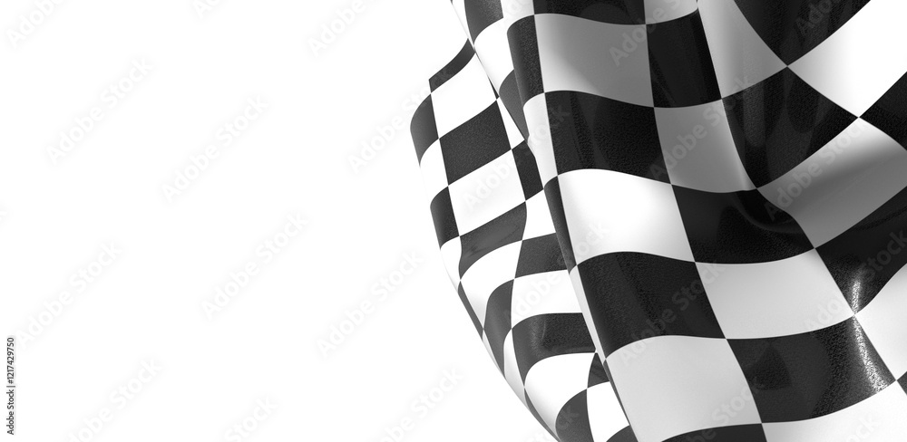 Poster the checkered flag waves signaling the finish line