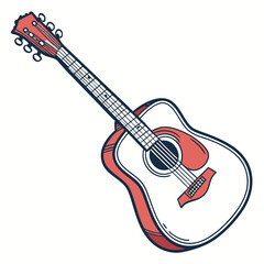 guitar vector image on white background 