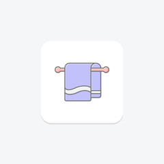 Towel lineal color icon, vector, pixel perfect, illustrator file