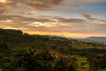 Golden Twilight Above a Peaceful Countryside