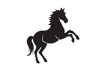 Majestic Rearing Horse Silhouette for Logos and Branding