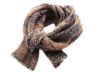 Isolated Brown and Blue Wool Scarf