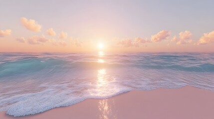 Fototapeta premium Tranquil Ocean Waves at Dawn