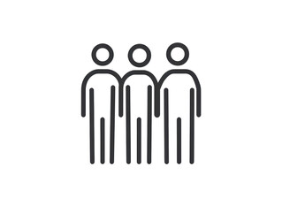 Isolated Group of Three People Icon