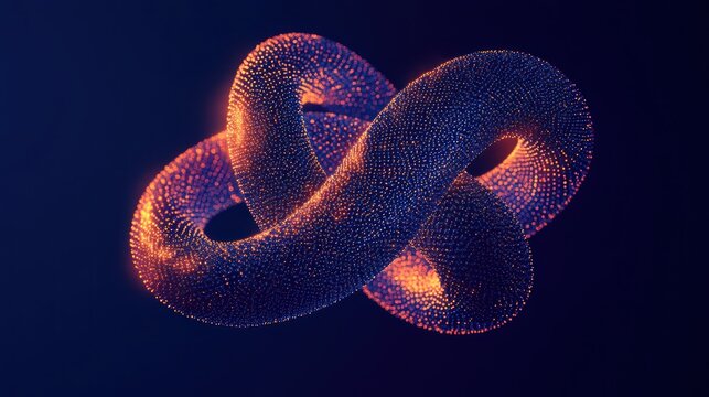 Abstract glowing particle knot.