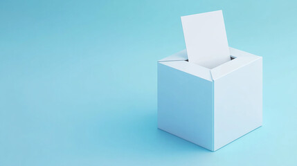 Voting concept with ballot card in box