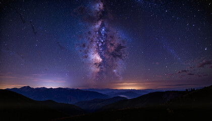 Starry night over mountains showcasing Earth Hour's beauty, serenity