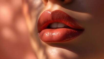 close up of lips with lipstick