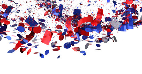 Red Blue Confetti Explosion Background
