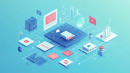 Obraz premium Minimalist website design showcasing driven trends, Abstract Cubes with Blue and Pink Colors