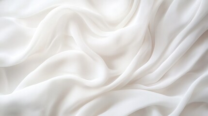 Obraz premium Soft White Silk Fabric Draped Elegantly with Natural Flow and Texture for Background Use in Various Designs