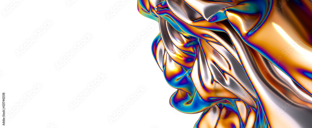 Poster chromatic dreamscape: immerse yourself in a 3d mosaic of colors