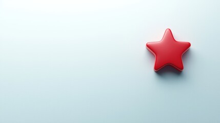 Obraz premium Bright Red Star Shape on a Soft Pastel Background with Subtle Lighting and Minimalistic Style for Modern Design Projects