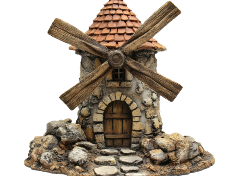 Isolated Miniature Stone Windmill